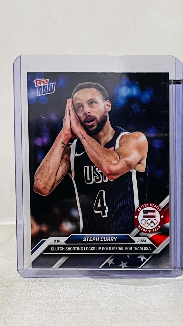Stephen Curry 8.10 (Category: Raw Singles) located in Antipolo. Submitted by iron_heisenberg (Listing ID 1470030606, Image 1). Description: Topps Now Olympic Game Gold Medal Match Steph Curry Nigh Night Card. Location: Antipolo Meetup or shipping (sagot ng buyer) Cross posted. No reservation..