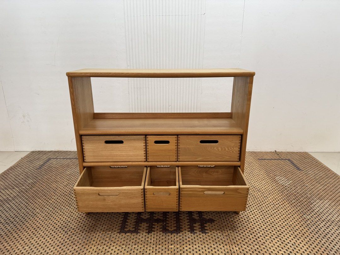 Storage cabinet (Category: Shelves, Cabinets & Racks) located in Quezon City. Submitted by matetdevis13 (Listing ID 1470110323, Image 3). Description: Modern Solid Wood 6-Drawer Storage Cabinet with Open Shelf Price: 6,900 L42.5 x W14 x H37.5 In good condition Code MJS40-R39.