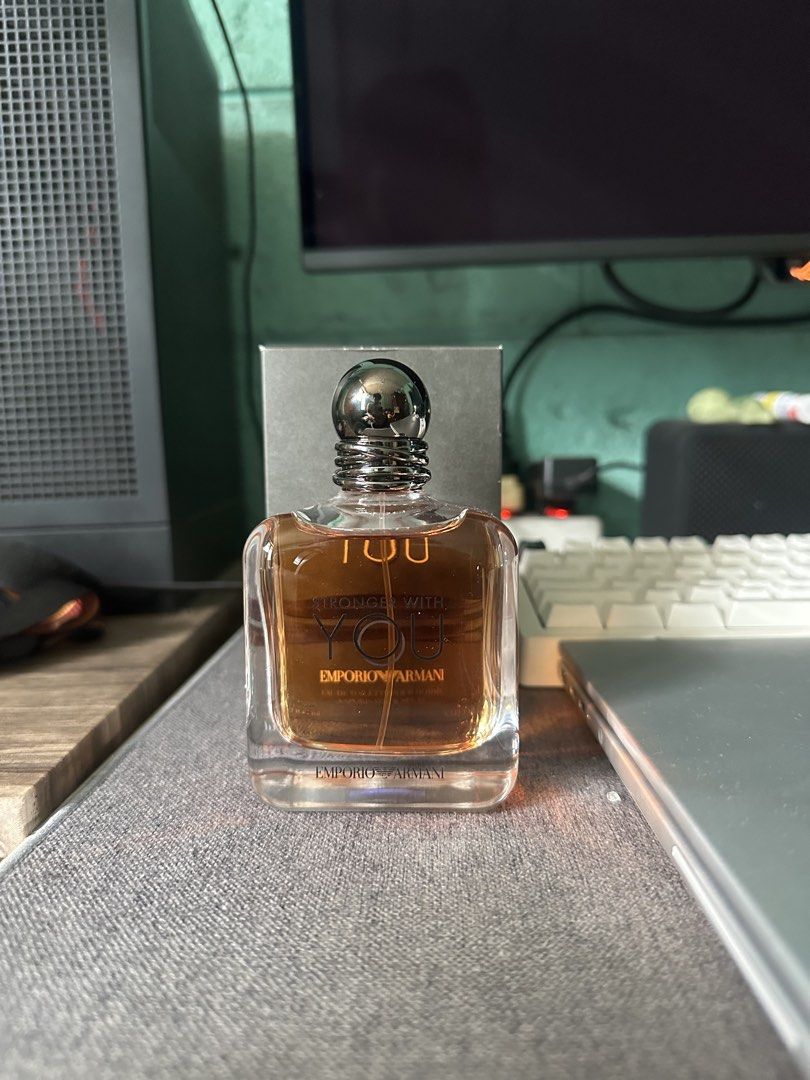 Stronger With you 100ml (Category: Fragrance & Deodorants) located in Manila. Submitted by czrmax (Listing ID 1470016998, Image 2). Description: Emporio Armani 99ml only used once for testing (5 sprays only) Rfs d ginagamit 100% Genuine Via Lalamove.