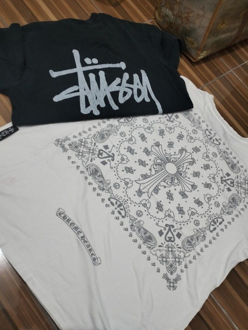 STUSSY X CHROME HEARTS 💎 (Category: Tshirts & Polo Shirts ) located in Iloilo. Submitted by thrift0ry. (Listing ID 1470125770, Image 1). Description: STUSSY X CHROME HEARTS 💎 BOTH EXCELLENT CONDITION ✅ NO ISSUE / FLAWS ✅ 9.5/10 COLOR RATE ✅.