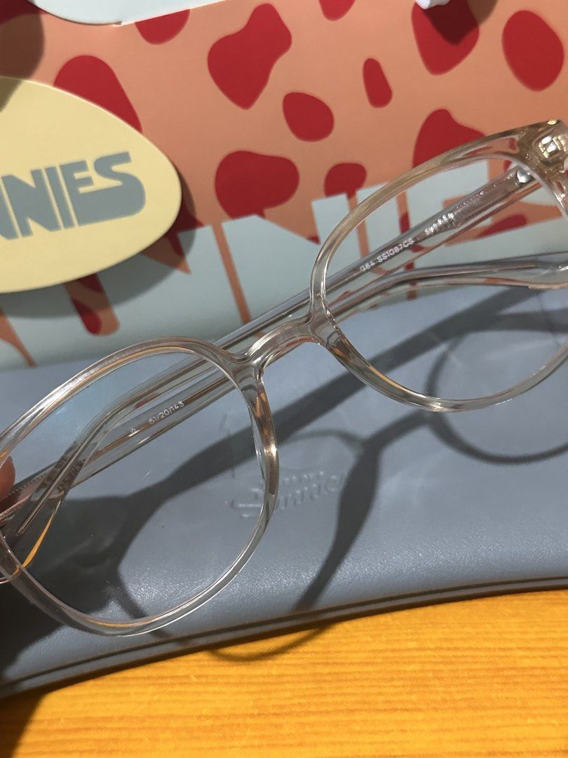 Sunnies Studios Clear Frame Eyeglasses (Category: Sunglasses & Eyewear) located in Antipolo. Submitted by alparo1999 (Listing ID 1470079532, Image 2). Description: - Brand: Sunnies Studios 0.25 eyegrade super baba (u can replace naman) - Model: 364 SS1087CS - Measurements: 51/20/143 - Material: Transparent acetate frame - Inclusions: Matching grey protective case and patterned gift bag - Condition: Brand new / Excellent.