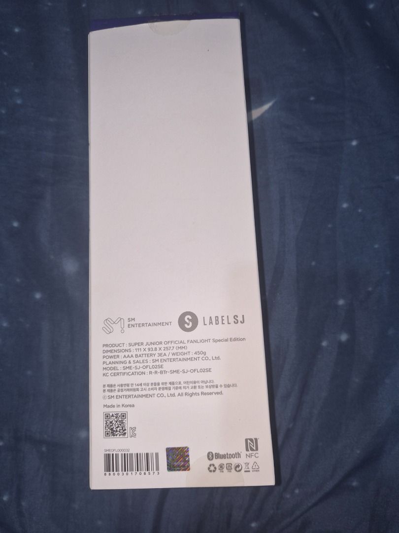 SUPER JUNIOR LIGHTSTICK (UNSEALED) (Category: K-Wave Merchandise) located in Caloocan City. Submitted by mexyne (Listing ID 1470058617, Image 3). Description: - Item: SUPER JUNIOR Official Fanlight Special Edition (Unsealed) - Condition: Good, tested and fully working - Features: Iconic blue LED lighting, sleek geometric design - Inclusions: Comes with original packaging box - Perfect for: Super Junior concerts, fan meetings, and collections **wi