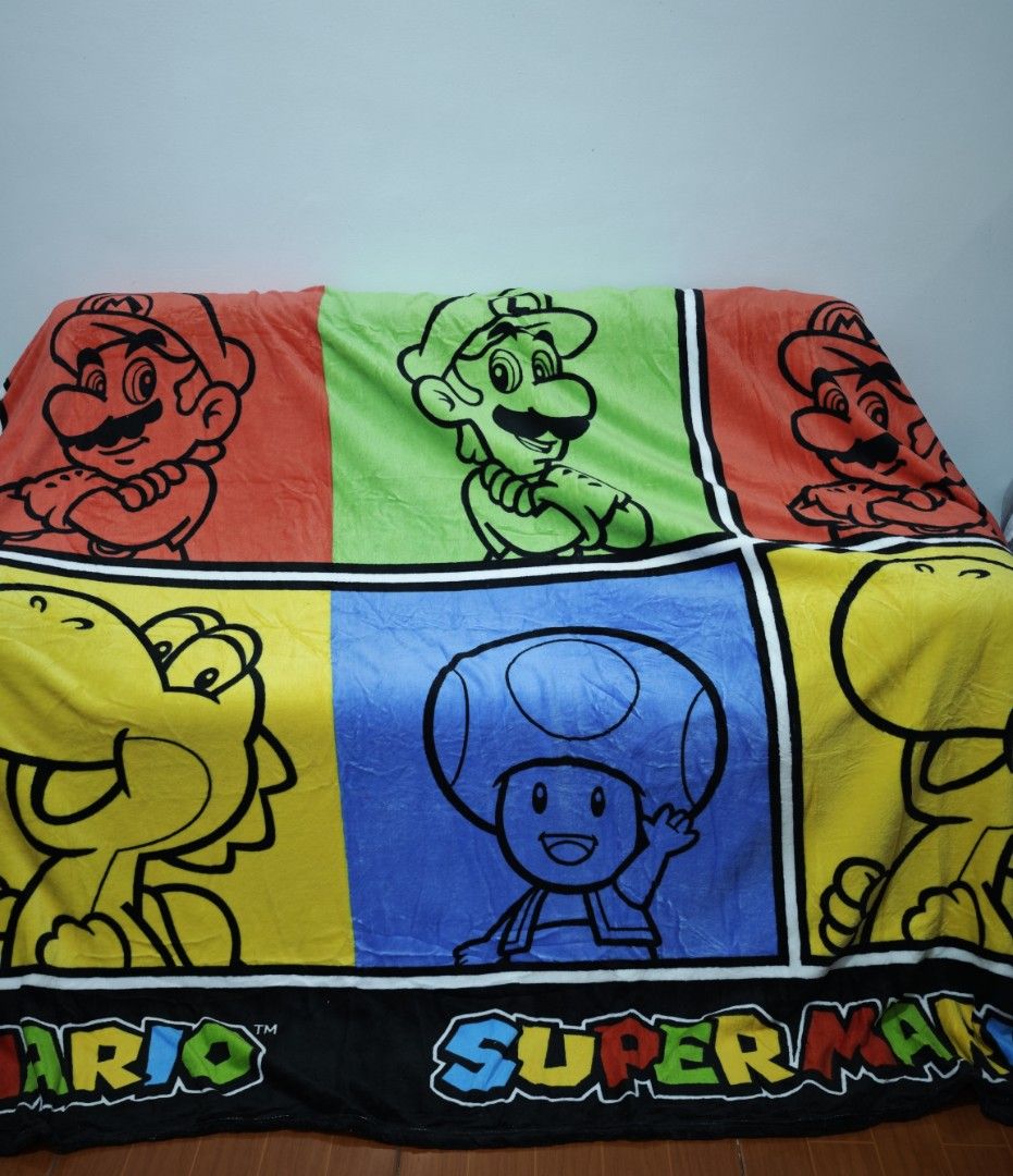 Super Mario Fur Fleece Blanket - Double (Category: Bedding & Towels) located in Mariveles. Submitted by hl.reyrfinds (Listing ID 1470084011, Image 1). Description: 🍀☘️🍀☘️🍀 Fur Fleece Blanket Soft, Midweight, Glossy Pay First. MOD: JnT.