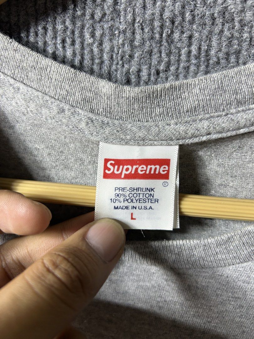 SUPREME REAPER TEE (Category: Activewear) located in Manila. Submitted by cy_bakz (Listing ID 1470101496, Image 3). Description: GUARANTEED AUTHENTIC MENS / -SUPREME REAPERTEE (GRAY) SIZE :LARGE ON TAG (Mens) LENGTH : 29 WIDTH : 23 (MEASURED IT BY INCHES) COLOR RATE - 9.8/ 10 OVER ALL CONDITION - 9.5/ 10 IN EXCELLENT CONDITION VERY SMALL HAIR LINE (NEED WASH ONLY) ₱ 📩📥 PRICE • Slightly Negotiable • Bacolod City meet up for checking • Open for C
