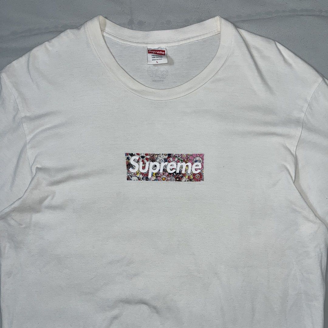 Supreme Takashi Murakami Shirt (Category: Tshirts & Polo Shirts ) located in Nasugbu. Submitted by janstuffs.ph (Listing ID 1470087236, Image 2). Description: Supreme Takashi Murakami White Shirt Size: Large on tag - Best fit Large Width: 21" Length: 29" Condition: 9.5/10 Excellent Flaw: NONE Mine: 780 •Buyer shoulder shipping fee - ship via j&t. •Read details before purchasing..