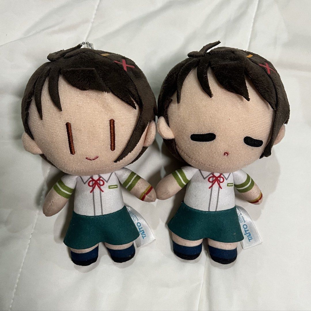 suzume prize plushies take both (Category: Plushies & Soft Toys) located in Manila. Submitted by keysozi (Listing ID 1470082296, Image 1). Description: Info: - both for ₱250 - 15.5cm size of each plushie - not rlly washed + no tags :/ ———————————— 🍎 MOP: Gcash 🍏 MOD: J&T —— ! Buyer shoulders local SF —— ! Offline on SUNDAYS & MONDAYS‼️ RFS: decluttering!!.
