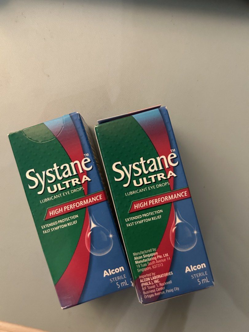 Systane Ultra Lubricant Eye Drops 5ml (Category: Face Care) located in Taguig. Submitted by mrltng (Listing ID 1470024365, Image 2). Description: New and unopened Selling my extras expiration: Dec 2027 300 pesos both items. .