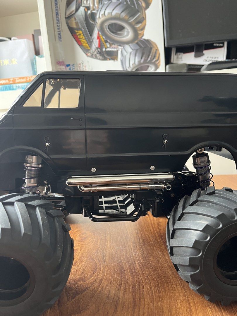 Tamiya Lunch Box RC (Black Edition) (Category: Remote Control Toys) located in Pasig City. Submitted by mark_cedrick (Listing ID 1470005429, Image 2). Description: - Tamiya Lunch Box body in black - Powered by Mabuchi RS-540SH motor - Upgraded ZD Racing oil shocks and DSpower 20kg digital servo - No Battery Included - Dumbo RC Transmitter and Receiver with Gyro Included - Bushing upgraded to metal bearing Rush. Need funds for vet bills. .