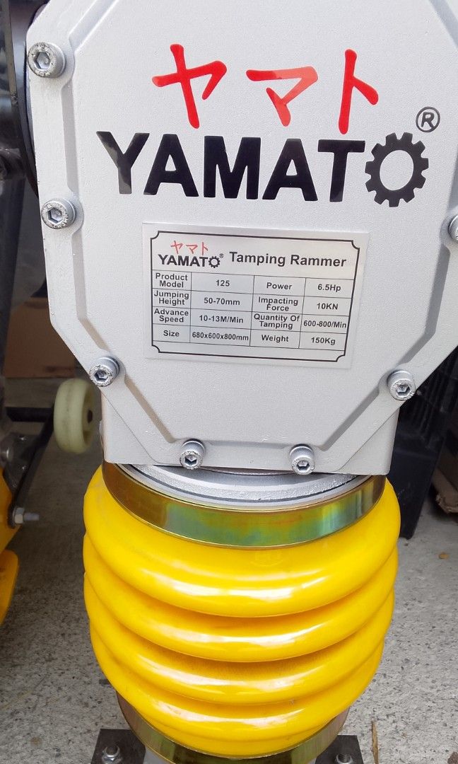 Tamping rammer (Category: Announcements) located in Manila. Submitted by mightystone_e27faa (Listing ID 1469951543, Image 3). Description: YAMATO TAMPING RAMMER Product Model: 125 Jumping Height: 50-70mm Advance Speed: 10-13M/Min Size: 680×600×800mm Power: 6.5hp Impacting Force: 10kn Quantity of Tamping: 600-800/Min Weight: 150kg PRICE: 31,500 MODE OF PAYMENT: COD | COP GCash | Bank Transfer WE DO SHIPPING VIA LALAMOVE🚘 KINDLY PM/DM ME IF YOU'RE