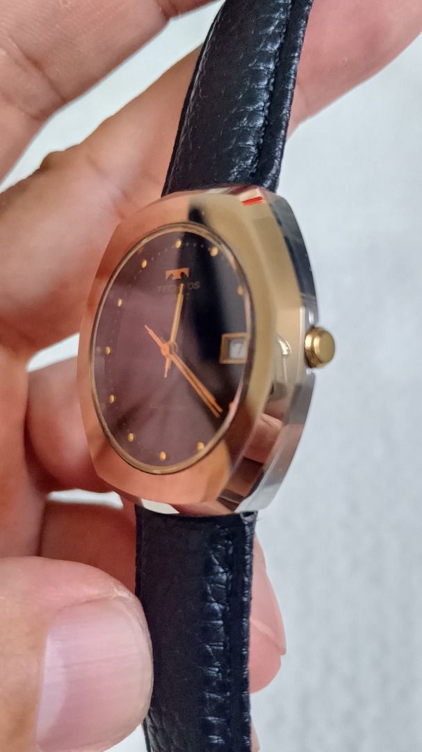 Vintage Technos Borazon Quartz Unisex Watch (Category: Women's Watches) located in Malolos. Submitted by chrono_revival (Listing ID 1469993480, Image 3). Description: PLEASE READ THE FULL POST BEFORE SENDING ANY INQUIRIES. SERIOUS OFFERS ONLY PLEASE. ********** Authentic Technos Borazon Quartz Watch *Borazon is a metal-carbon compound resistant to extreme heat and corrosion - Black dial with date window at 3 o’clock - Aftermarket leather strap - 
