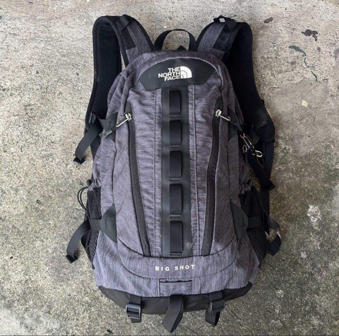The North Face Big Shot Heather Grey Backpack (Category: Backpacks) located in Quezon City. Submitted by godwhymeshoppe (Listing ID 1470015438, Image 1). Description: - The North Face Big Shot Backpack in Heather Grey - Massive storage capacity ideal for school, travel, or daily commute - Dual zippered compartments with interior organization pockets and padded divider sleeve - Comfortable padded mesh back panel and shoulder straps - Front daisy c