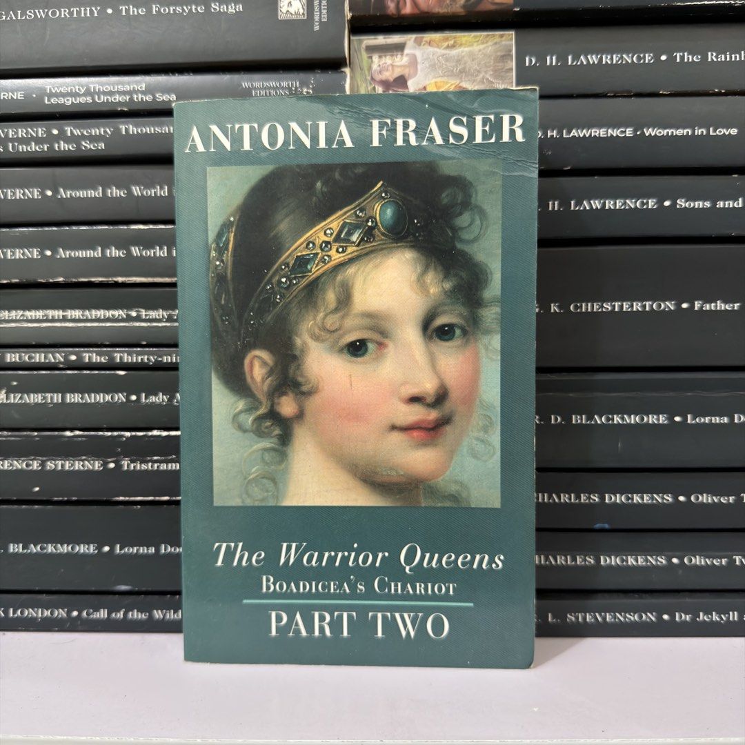 The Warrior Queens Part Two by Antonia Fraser (Category: Storybooks) located in Lingayen. Submitted by readwjane (Listing ID 1469990338, Image 1). Description: - Title: The Warrior Queens Part Two: Boadicea's Chariot by Antonia Fraser - Format: Paperback with green cover and classical portrait - Condition: Good read, pages are clean and readable, spine is intact - Perfect for history enthusiasts.
