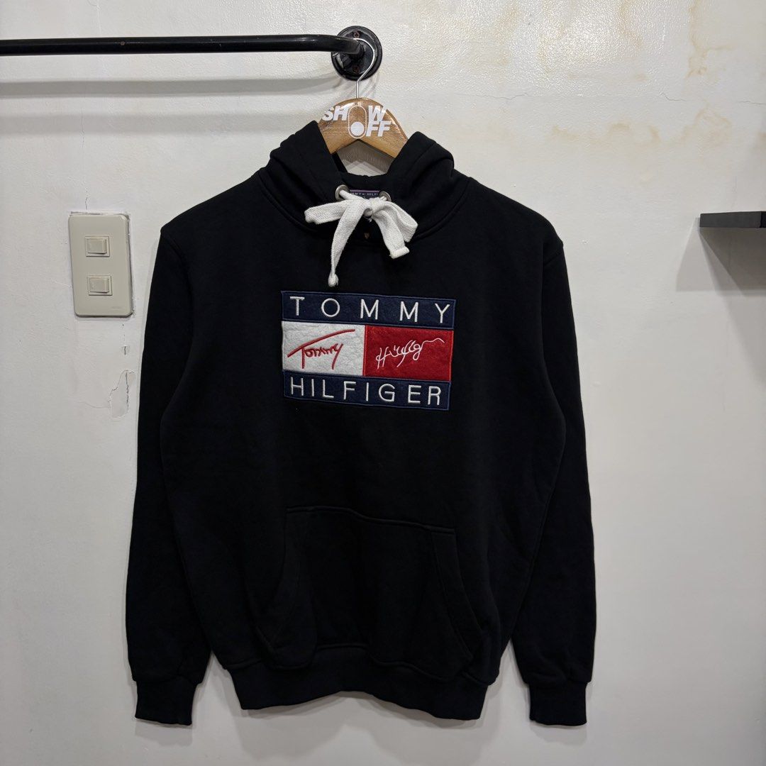 Tommy Hilfiger (Category: Hoodies) located in Santa Rosa. Submitted by gardenofthrifts (Listing ID 1469953950, Image 1). Description: Shirt ₱1280 Medium / Large Width: 19.5 Length: 26 10/10 Condition Comment “Mine” below to purchase..