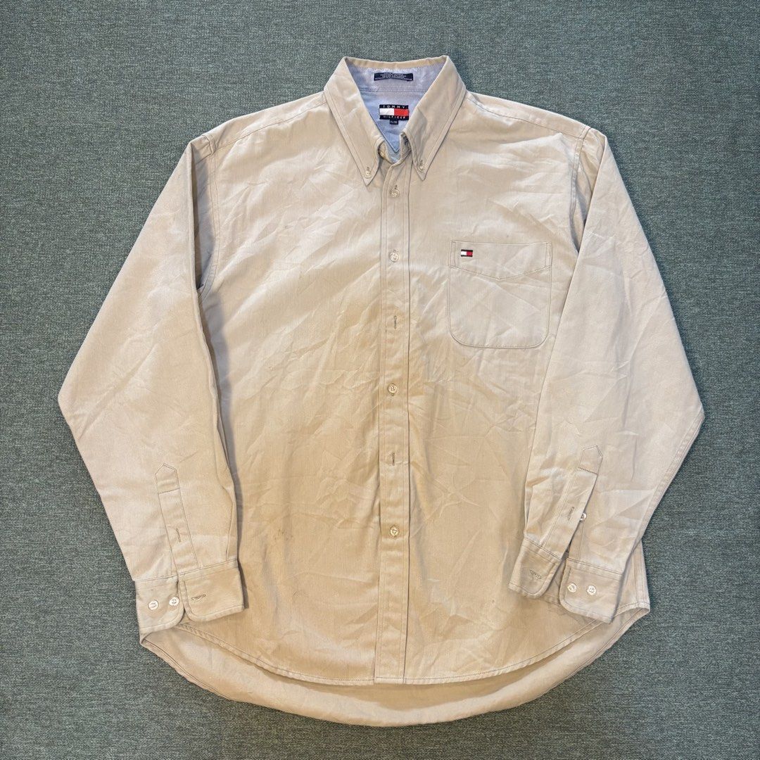 Tommy Hilfiger Buttondown (Category: Formal Shirts) located in Butuan. Submitted by ragscurations (Listing ID 1469964432, Image 1). Description: Tommy Hilfiger Button Down Polo Size : XL Inches : Width 22 Inches : Length 29 Condition : Good Flaws : Stain , Need wash Color rate 9.3 Fave item : Beautiful design .