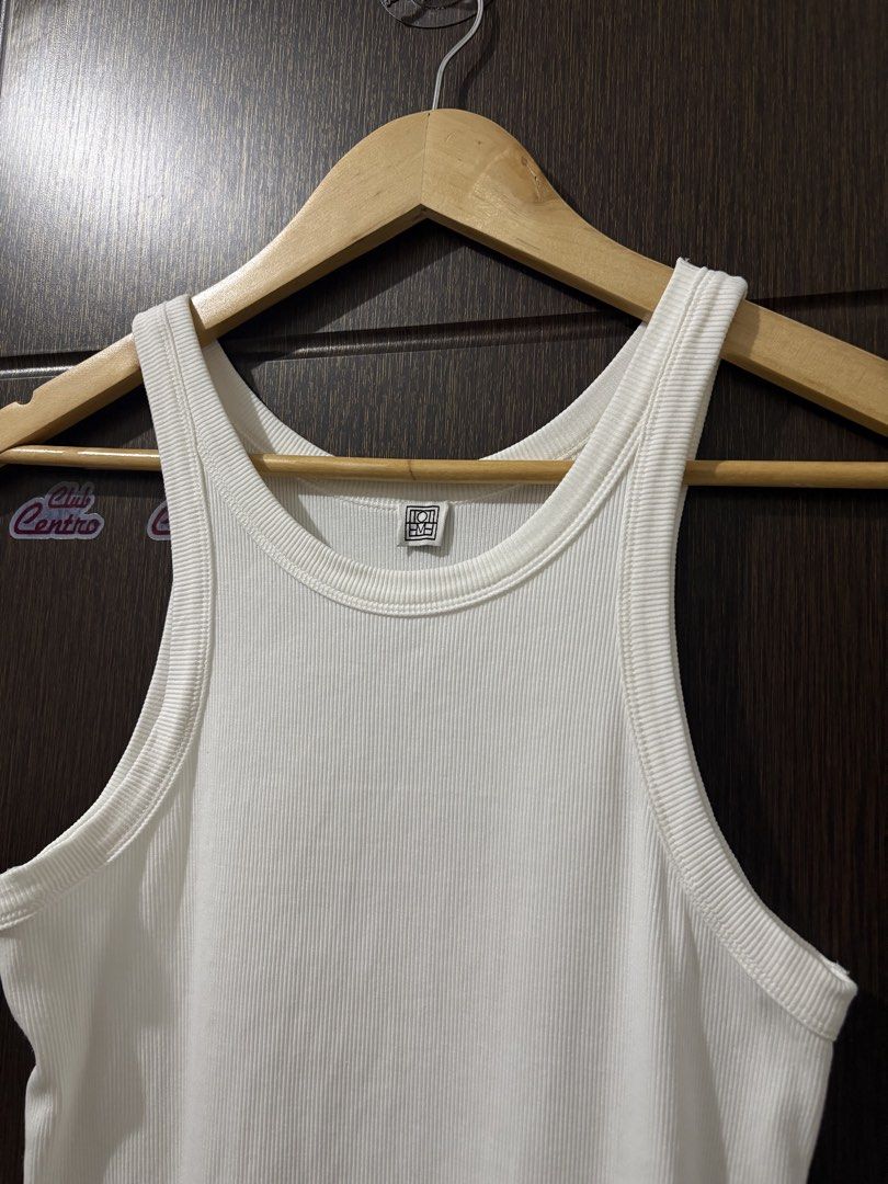 TOTEME RIBBED TANK TOP (Category: Luxury Apparel) located in Naga. Submitted by sislovesme (Listing ID 1470066564, Image 2). Description: •9/10 CONDITION •NO FLAWS •SIZE MEDIUM •W 14 INCHES •L 24 INCHES.