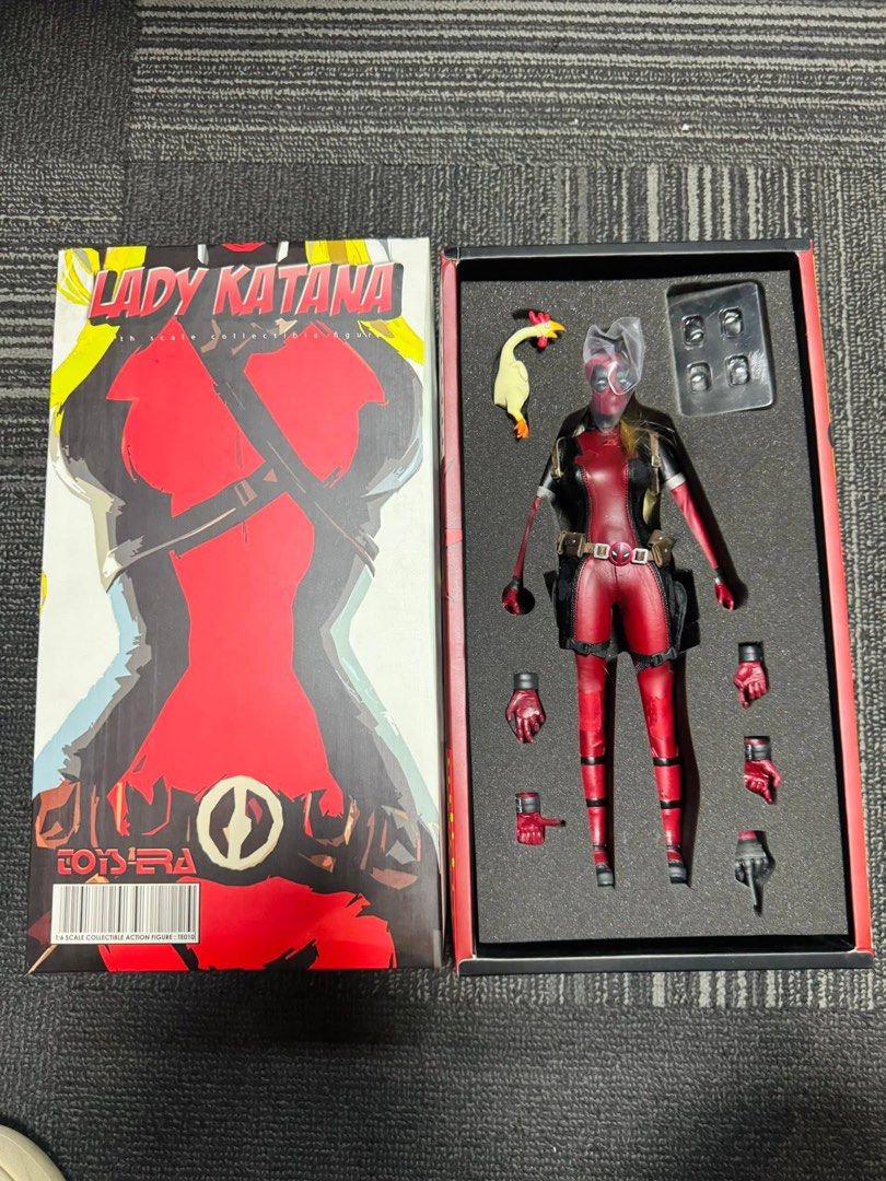 Toys Era (LadyPooL) 1/6 Scale (Category: Figurines & Statues) located in Paranaque City. Submitted by icko007 (Listing ID 1469977146, Image 2). Description: Toys Era Lady Katana (LadyPooL) 1/6 Scale Condition, complete accessories never out of the box yung Figure pinicturan lang. Dyan sa Foam nya. what you see what you get (Flaking) Old figure manage your expectation Price 4.2k nlang Last Price No Rush Shipping /Dibs now pay now Location Paranaqu