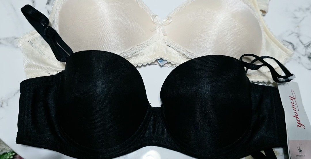 Trick or Treat Sale 💯 Triumph Invisible Multiway T-Shirt Bra Black (Category: Undergarments & Loungewear) located in Manila. Submitted by ubasirene (Listing ID 1470081454, Image 3). Description: - Brand: Triumph - Condition: Brand new with original tag attached - Color: Classic Black - Size: A 75 - Style: Multiway t-shirt bra (can be worn standard or strapless) - Features: Adjustable straps and smooth fabric that is invisible under tight clothes