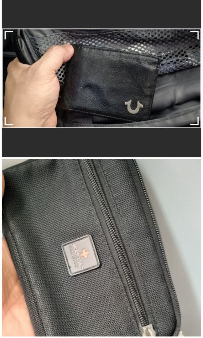 True Religion (RFID) Black Leather Bi-fold Wallet (FREE: BODYSAC Wallet) (Category: Wallets & Card Holders) located in Baguio. Submitted by monsterdog007 (Listing ID 1468061934, Image 1). Description: - Authentic True Religion black leather bi-fold wallet - Multiple card slots on both sides for easy organization - Inside features a striking red patterned fabric lining with brand text - Built-in RFID protection to keep your cards secure - Sturdy c
