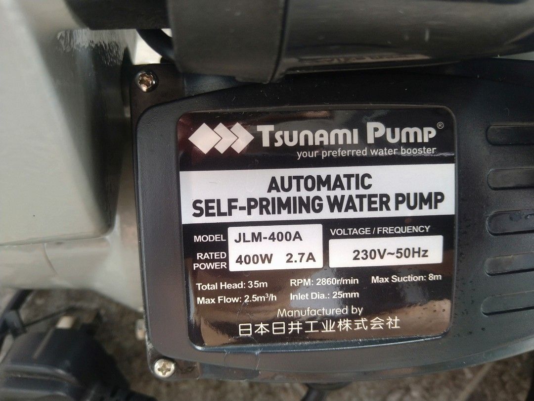 400a Timer Tsunami Water Pump JLM-400A, Furniture & Home Living, Gardening, Hose ...