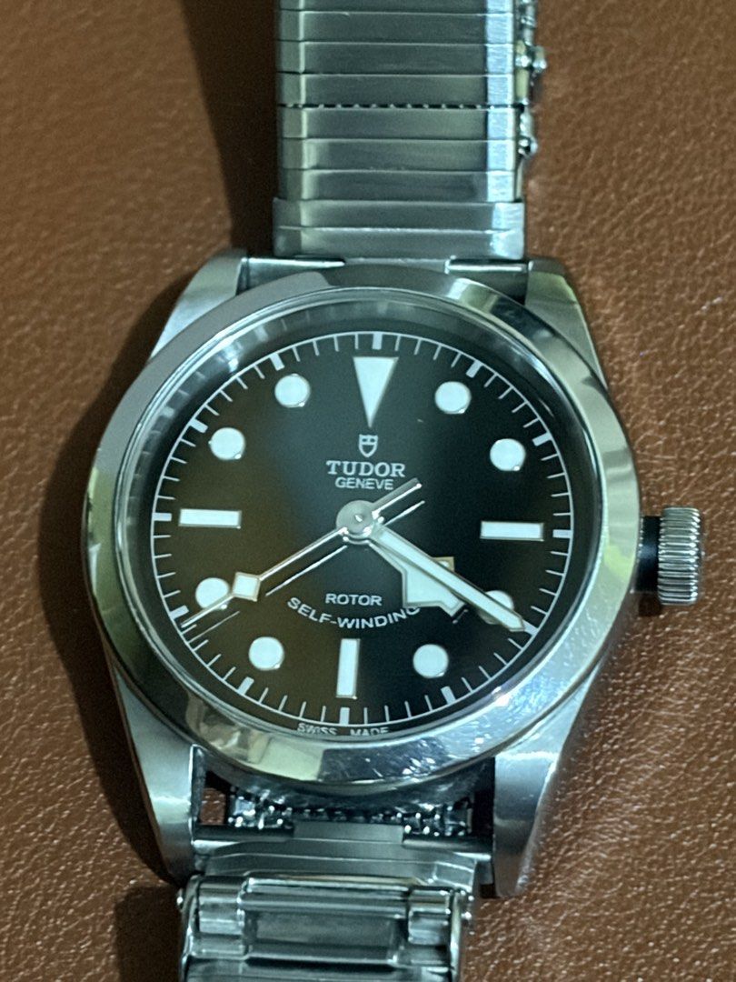 Tudor Black Bay 36 (Category: Luxury Watches) located in Mandaluyong City. Submitted by punywrist (Listing ID 1470030332, Image 1). Description: For sale Black Bay 36 on a orig brown leather strap Ref 79500 Discontinued smiley dial Good Condition 9/10 Unpolished Year 2019 Local 36mm 150wr Forstner strap not included .
