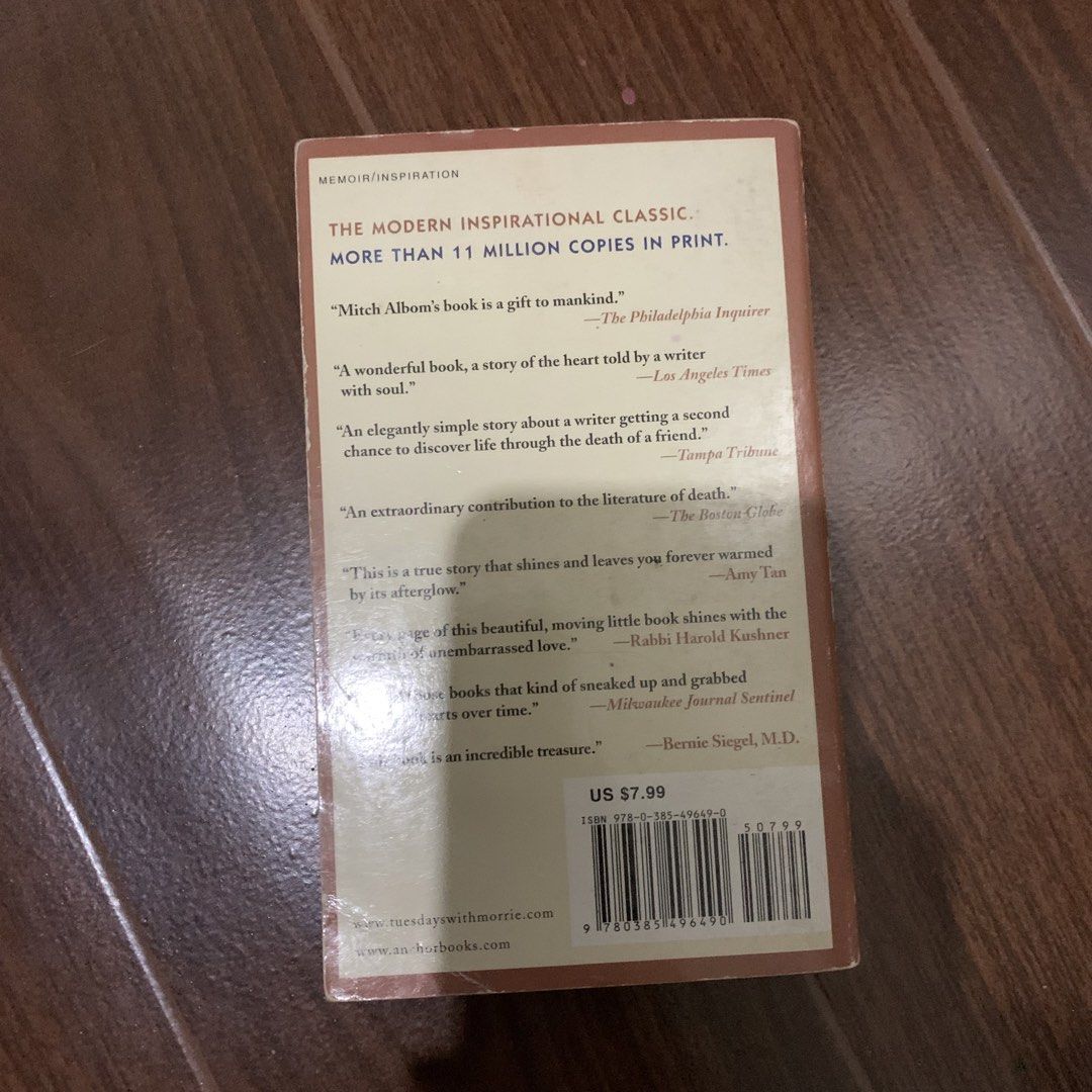 Tuesdays with Morrie Book (Category: Assessment Books) located in Quezon City. Submitted by dawnsessentials (Listing ID 1470028837, Image 3). Description: .