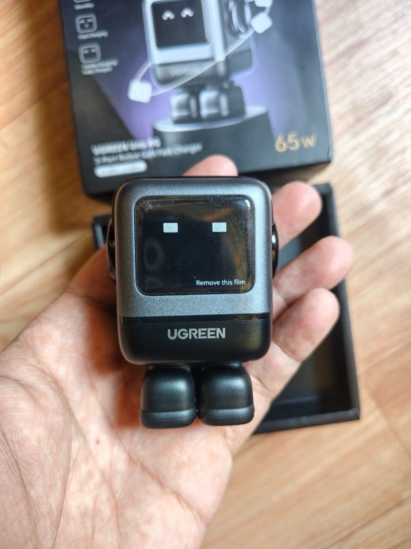 UGREEN Uno RG Gan Fast Charger (Category: Chargers) located in Virac. Submitted by gegosar (Listing ID 1469968356, Image 3). Description: -GaN Charger Head - Only Used twice - kabibili lang po nung nakaraan - 65W Max -Pwede sa Laptops, Tablets, Phones -Free Shipping if under 100 sf (j&t) RFS: Mali po nabili kong wattage. Issue: May onting spark marks lang po sa metal part (View Pics).