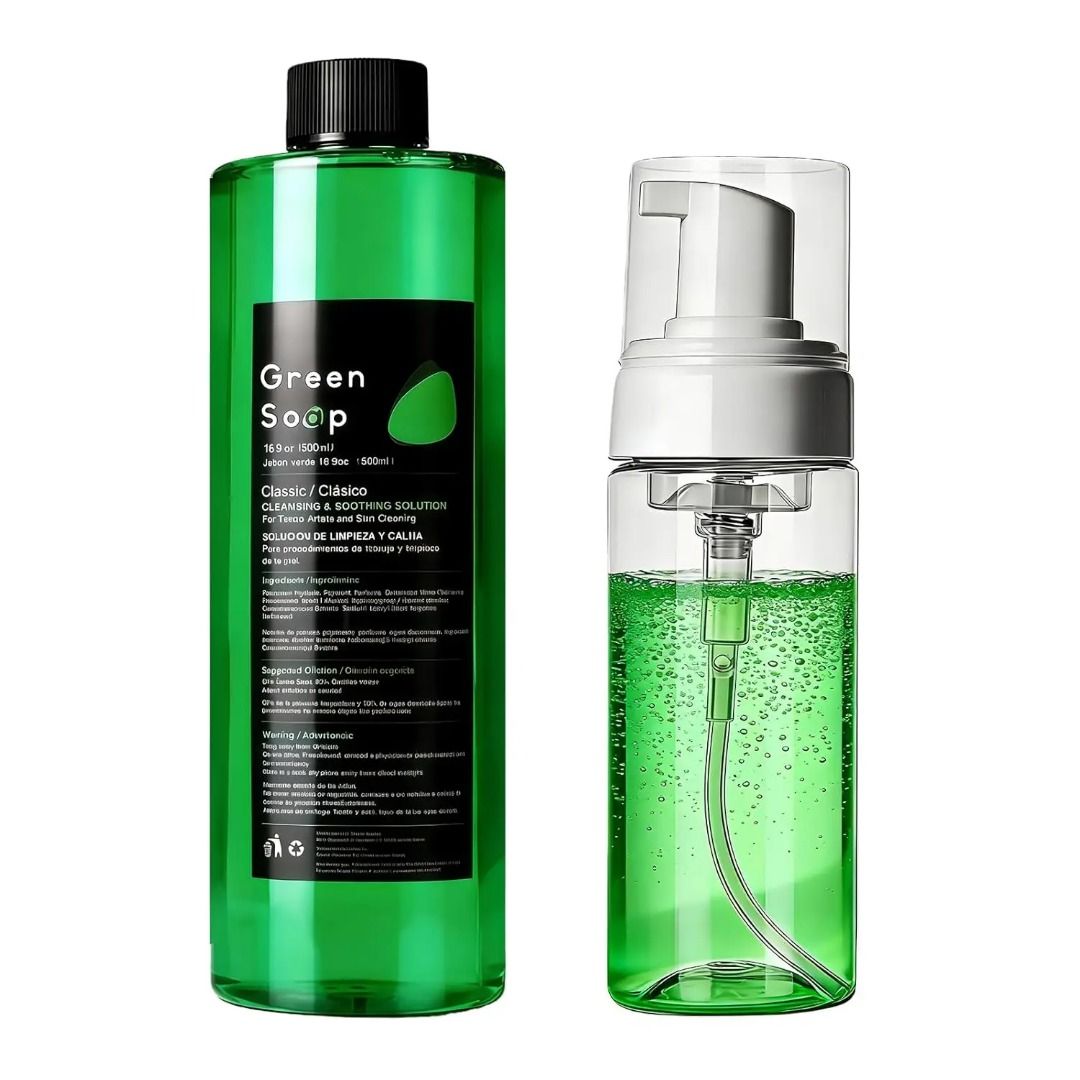 Ultra Concentrated Green Soap Tattoo Foaming Bottle – Tattoo Supplies ...