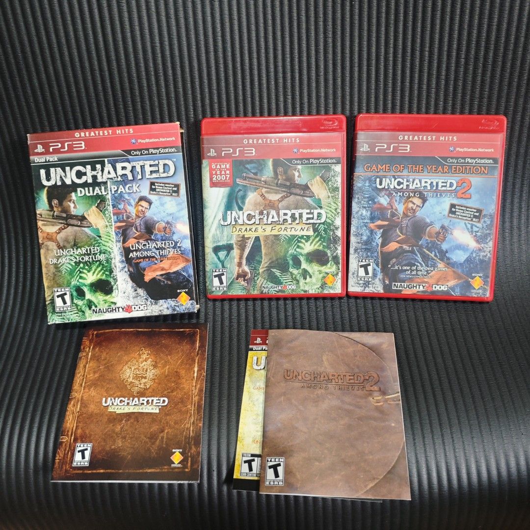Uncharted Dual Pack PS3 Game (R1) Mint Condition (Category: PlayStation) located in Quezon City. Submitted by shopme_gadget30 (Listing ID 1470015300, Image 1). Description: kindly read the details first for sale fixed price mint condition tested and working with Case and disc game 2 games Dual Pack with Manuals compatible to ps3 console R1 Good For Collection qc area meet up: sm north shipping fee must shoulder by the buyer via lalamove or grab p