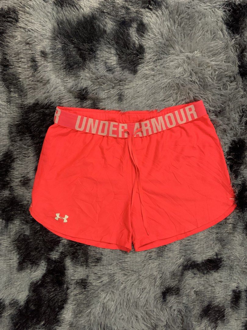Under Armour HeatGear Women's Athletic Shorts Medium (Category: Activewear) located in Iba. Submitted by thriftcoyan (Listing ID 1470003473, Image 1). Description: - Brand: Under Armour - Item: HeatGear Athletic Shorts - Color: Bright Pink - Size: Medium -31-33 - Fit: Loose fit with elastic waistband and functional drawstring - Details: Large printed branding on waistband, UA logo on lower left hem - Material: Lightweight performance fabric - Ori