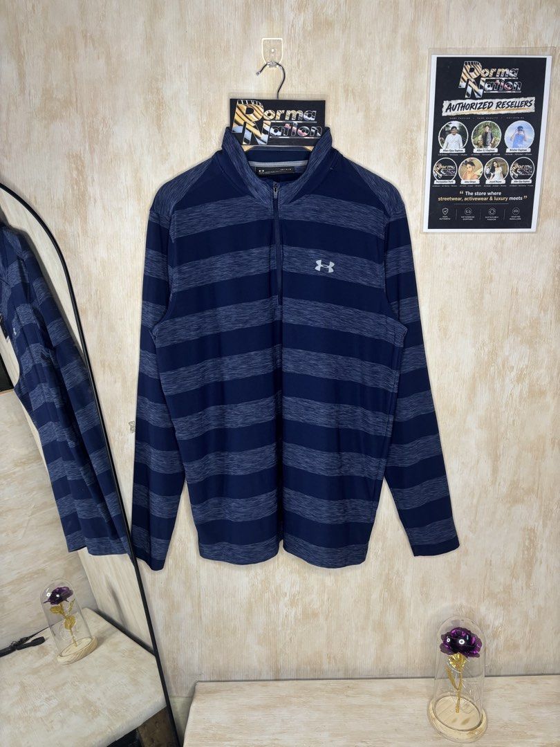 UNDER ARMOUR QUARTERZIP LONG SLEEVE (Category: Tshirts & Polo Shirts ) located in Cabuyao City. Submitted by pormanation-thrift-store (Listing ID 1469988637, Image 1). Description: UNDER ARMOUR QUARTERZIP LONG SLEEVE Condition: LIKE NEW Color rate: 10/10 (PWEDE SA MASELAN) Size: LARGE Dimes: 22”Wx29”L Issue: NONE✅ Price: 1500.