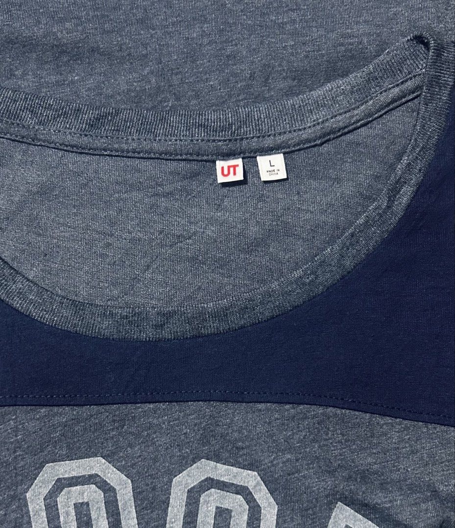 UNIQLO (Category: Shirts) located in Davao. Submitted by sart0ria85 (Listing ID 1470108911, Image 3). Description: Official Peanuts Merchandise in 2012 Snoopy graphic with 'SNOOPY SINCE 1950' block lettering. In Heather grey and navy blue made of 65%POLYESTER 35%COTTON MADE IN CHINA 🇨🇳 LARGE FOR TEENAGERS.(12years old) SMALL for a regular woman size. EXCELLENT CONDITION (95/100).