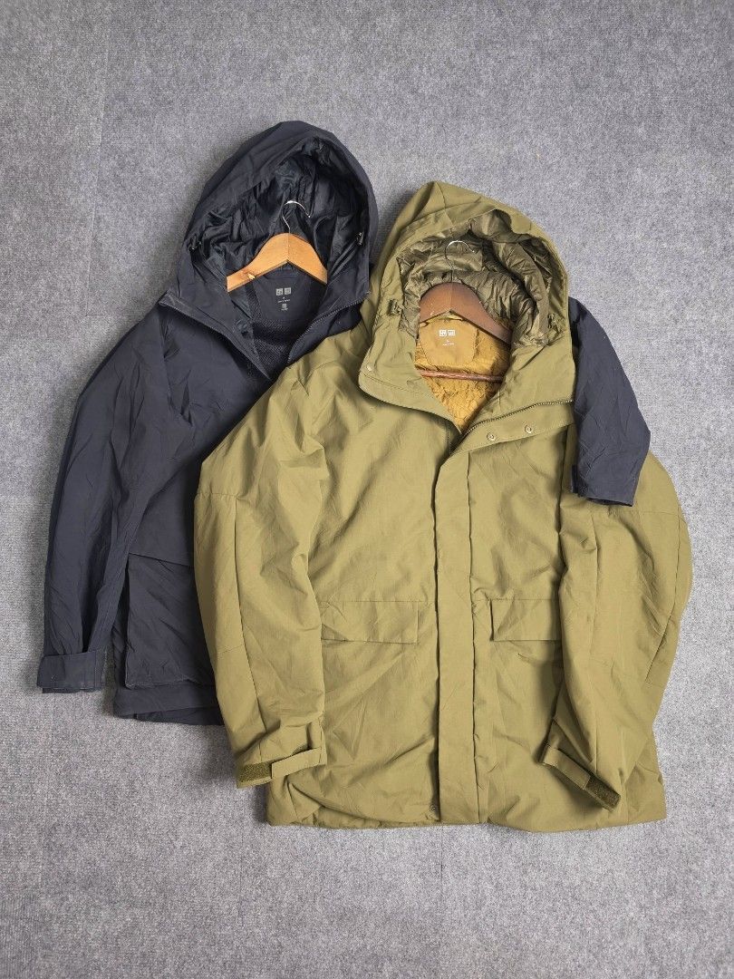 Uniqlo Hybrid Down Puffer (Category: Coats, Jackets and Outerwear) located in Baguio. Submitted by labelleferroniere (Listing ID 1470075850, Image 1). Description: XL Mens ( Olive ) No Flaw , In As New Condition Measurement declared (photos).
