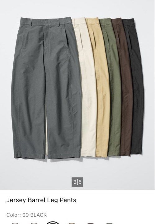 Uniqlo Jersey Barrel Leg Pants (Category: Jeans) located in Bacolor. Submitted by declutterwithmilo (Listing ID 1469867251, Image 2). Description: note: the item was altered by uniqlo owner: 5’2 & 27 waist black 📦 RFS: declutterring. 💸 Payment: via Gotyme & Maribank. 💳 No cod option. Payment first policy 🚚 Courier: J&T Express 📍Location: pampanga 📥 Strictly no returns. ❌ NO meet ups. ‼️Please don’t rush sellers to ship your parcels immediat