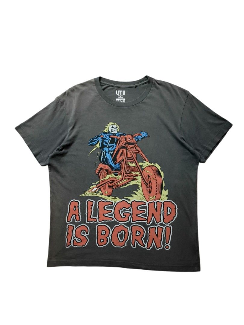 Uniqlo UT Marvel Ghost Rider A Legend is Born T-Shirt, Men's Fashion ...