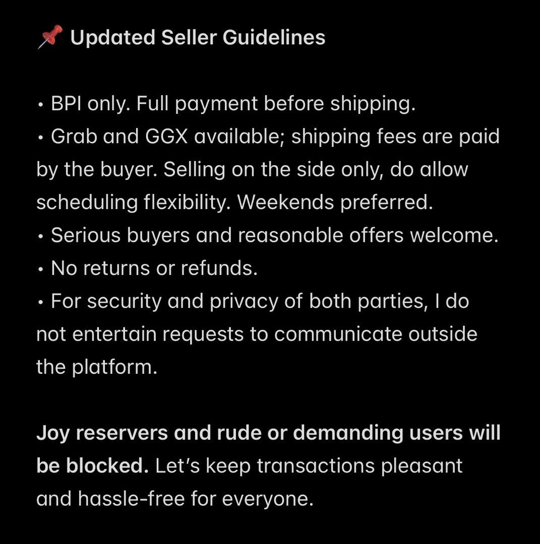 ‼️ UPDATED SELLER GUIDELINES (Category: Announcements) located in Makati City. Submitted by mochiiibean (Listing ID 1470122689, Image 1). Description: .