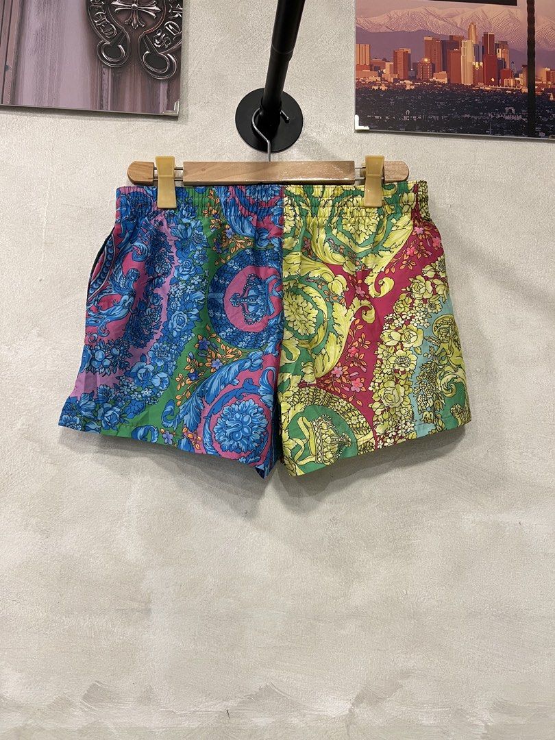 Versace Fluo Barocco Swim Shorts (Category: Swim Trunks & Board Shorts) located in Quezon City. Submitted by shanks. (Listing ID 1470050256, Image 2). Description: Versace Fluo Barocco Split Patchwork Beach/Swim Shorts Size : 5 Dimensions : Length : 12 inches Waist : 32 inches Sign if wear in good condition .