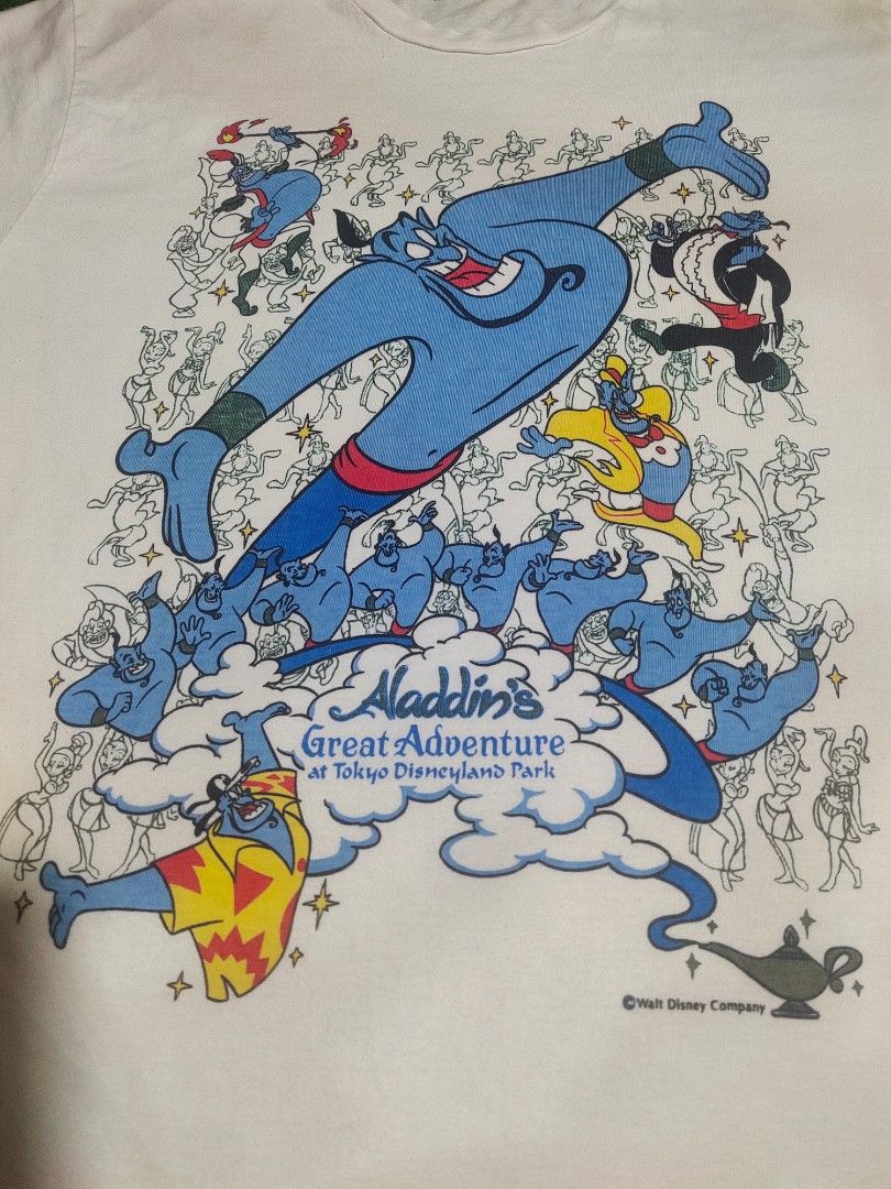 Vintage 90' Aladdin Genie Tokyo Disneyland, Men's Fashion, Tops & Sets ...