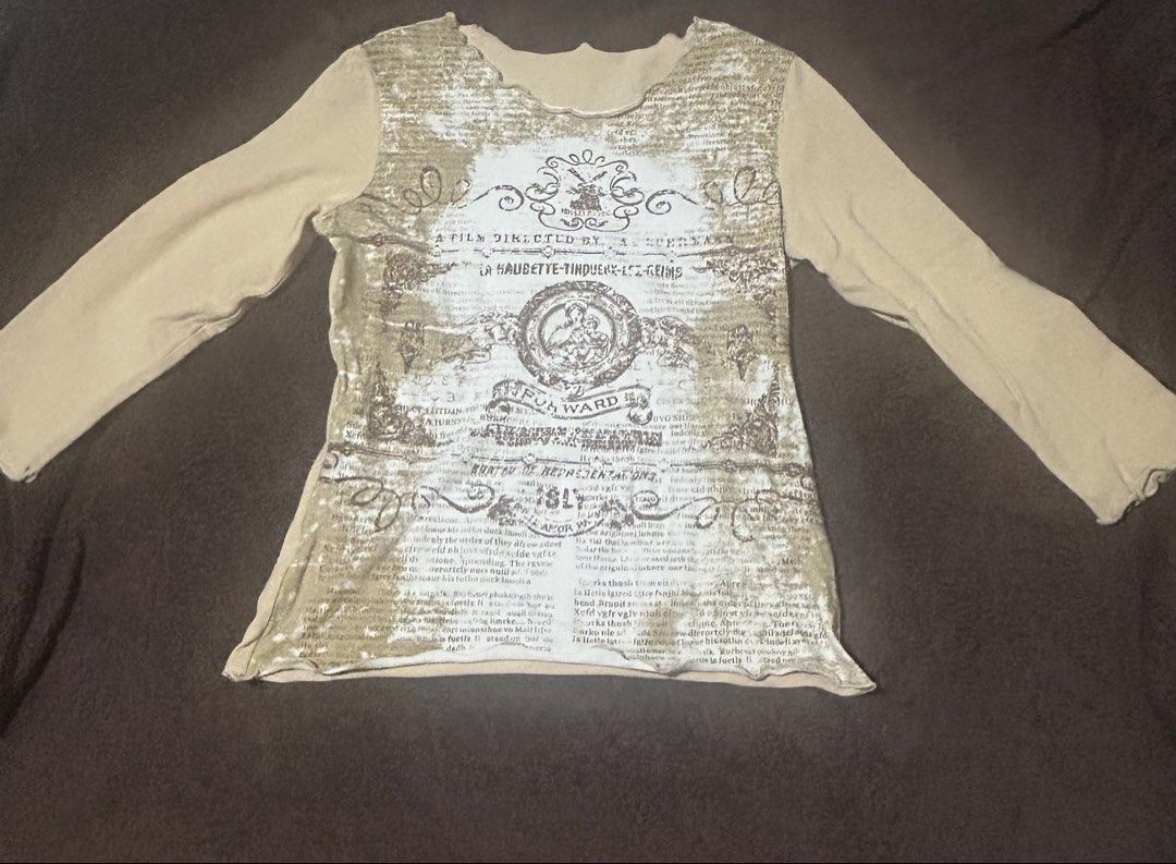 Vintage Beige Long Sleeve Top (Category: Longsleeves) located in Marikina City. Submitted by goingbacktoaugust (Listing ID 1470108102, Image 1). Description: ~ sizing ranges from small to medium ~ no specified brand / no tag attached ~ mop: gcash / maya ~ mod: j&t / ggx .