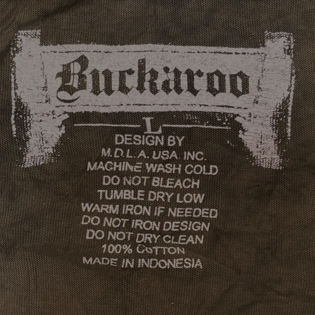 Vintage Buckaroo Graphic Tee (Category: Tshirts & Polo Shirts ) located in Kidapawan. Submitted by reborngarments_2k25 (Listing ID 1470111831, Image 2). Description: Moss Green Condition: Excellent Color Rate: 9.5/10 Width: 21 Length: 27 No Issue .