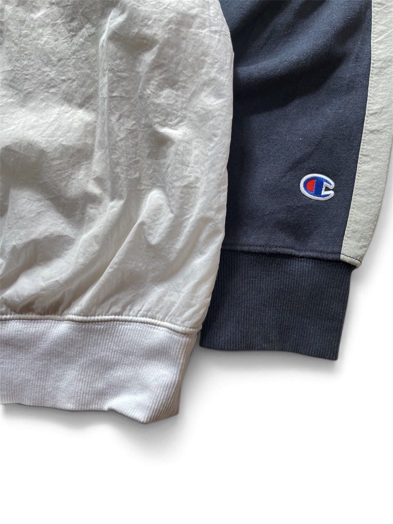 Vintage Champion Crew neck (Category: Hoodies) located in Davao. Submitted by fastbear-aad4 (Listing ID 1470109830, Image 3). Description: CHAMPION SPELL OUT CREW NECK Nylon/Cotton material Mid Heavy/thick Size: L on tag Dimes: 24x28 Color rate: 9/10 Condition: Excellent! Issue: None 📩📩📩.