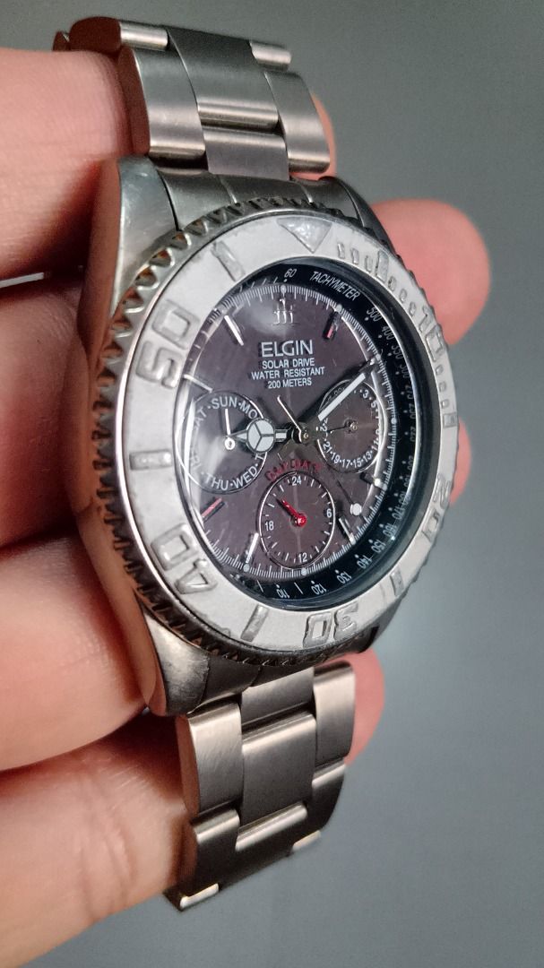 Vintage Elgin Treasure Titanium Solar Watch (Category: Men's Watches) located in Malolos. Submitted by chrono_revival (Listing ID 1470052006, Image 2). Description: PLEASE READ THE FULL POST BEFORE SENDING ANY INQUIRIES. SERIOUS OFFERS ONLY PLEASE. ********** Authentic Elgin Treasure FK-1174-C Titanium -Solar Drive - Elgin is a US watch brand that is currently manufactured in Brazil and Japan -Men’s Solar Watch -Made from titanium – Extremely lig
