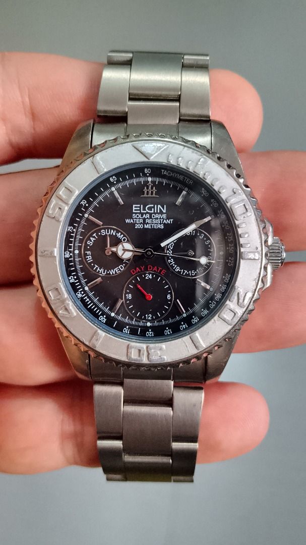 Vintage Elgin Treasure Titanium Solar Watch (Category: Men's Watches) located in Malolos. Submitted by chrono_revival (Listing ID 1470052006, Image 1). Description: PLEASE READ THE FULL POST BEFORE SENDING ANY INQUIRIES. SERIOUS OFFERS ONLY PLEASE. ********** Authentic Elgin Treasure FK-1174-C Titanium -Solar Drive - Elgin is a US watch brand that is currently manufactured in Brazil and Japan -Men’s Solar Watch -Made from titanium – Extremely lig