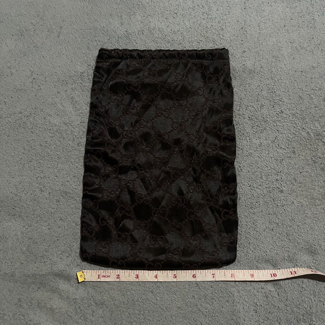 Vintage Gucci brown monogram GG satin drawstring dust bag (Category: Luxury Bags & Wallets) located in Hagonoy. Submitted by ianthrift_ph (Listing ID 1470094765, Image 2). Description: pristine condition color 10/10 no issue.