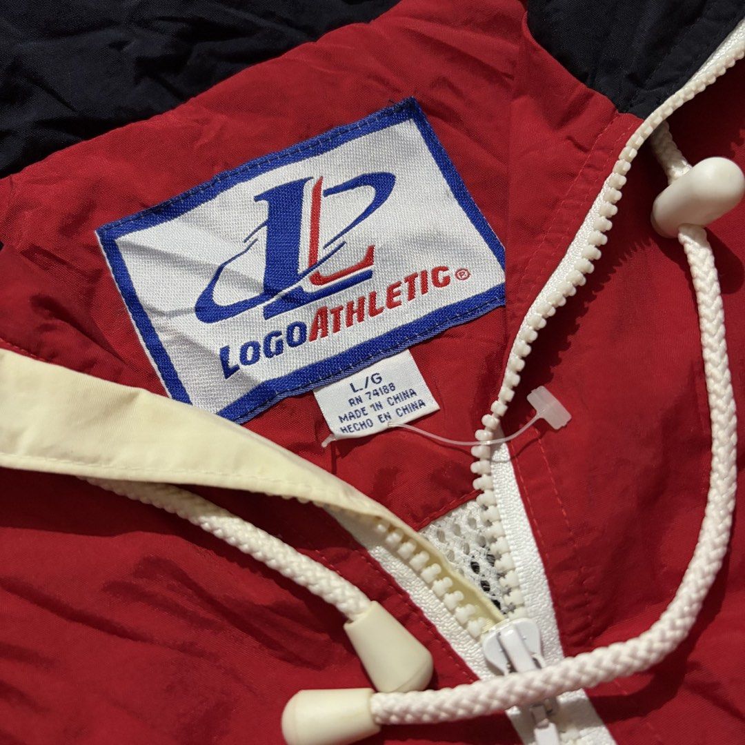 Vintage Logo Athletic Windbreaker Jacket (Category: Coats, Jackets and Outerwear) located in Talisay. Submitted by re_sell01 (Listing ID 1470057845, Image 2). Description: For Bidding! Logo Athletic Large Mens W27 L28 9/10 Condition Unli Offer.