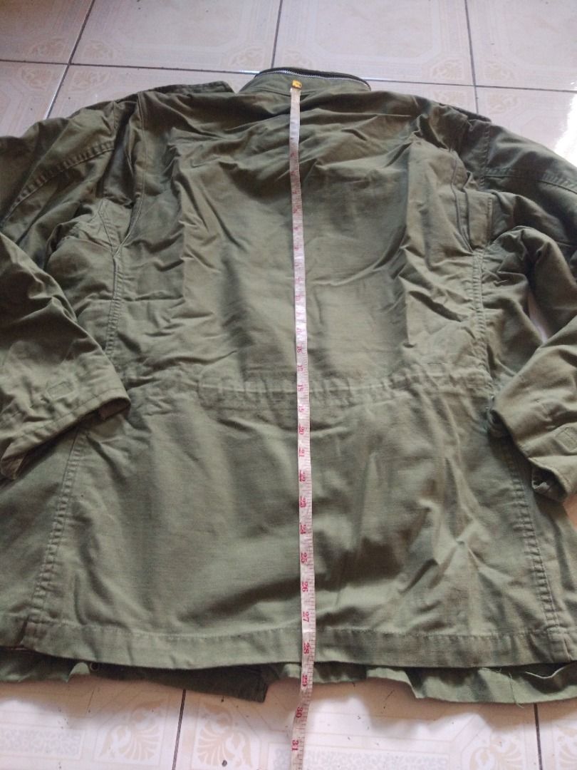 Vintage M-65 OD Jacket M (Category: Coats, Jackets and Outerwear) located in Pasay City. Submitted by denimdude.ph (Listing ID 1470037229, Image 3). Description: no tags, fits medium bent zipper puller and hole at liner at armpit area, last pics.