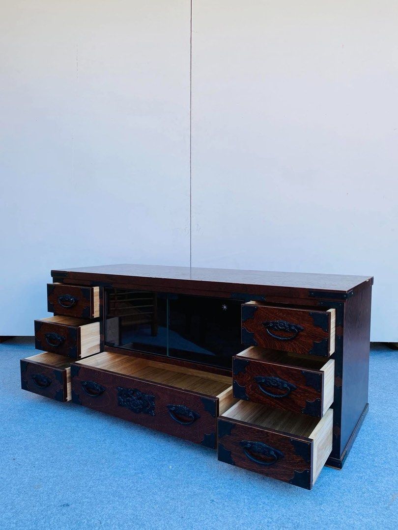 Vintage Tansu Tv Rack with Drawers (Category: TV Consoles) located in Manila. Submitted by elliefurnies31 (Listing ID 1470033813, Image 3). Description: "JAPAN SURPLUS" VINTAGE TANSU TV RACK DRAWERS SIZE: 47L" x 18W" x 20H" inches (AS-IS ITEM) IN GOOD CONDITION.