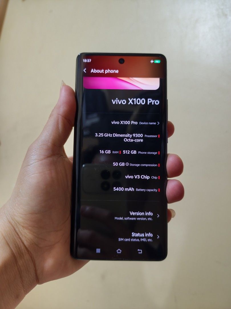 vivo x100 pro 512gb (Category: Vivo) located in Bacolod City. Submitted by haram0000911294 (Listing ID 1470058514, Image 2). Description: - Model: vivo x100 pro - Color: Black - Storage: 512GB storage / 16GB RAM - Processor: 3.25 GHz Dimensity 9300 Octa-core - Camera & Imaging: ZEISS co-engineered camera with vivo V3 Chip - Battery: 5400 mAh - Condition: Excellent, well-maintained no cod/cop no swap pick up sa lapit add sf sa layo inclusion: repl