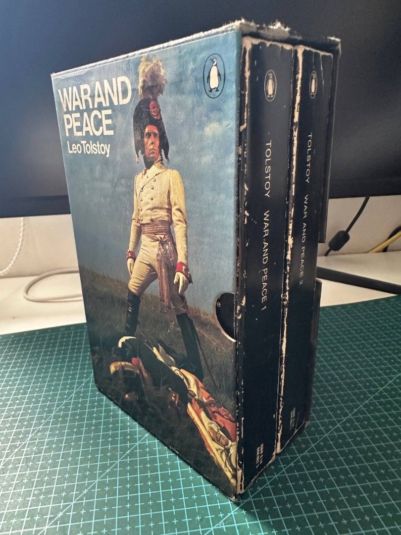 War and Peace Boxed Set Leo Tolstoy Penguin Classics (Category: Storybooks) located in Imus. Submitted by t0t3fairi3 (Listing ID 1469224297, Image 3). Description: Penguin Classics edition of Leo Tolstoy's War and Peace. Includes two paperback volumes and the original storage box. Books have minor shelf wear but pages are fully intact. A fantastic read for literature fans!.