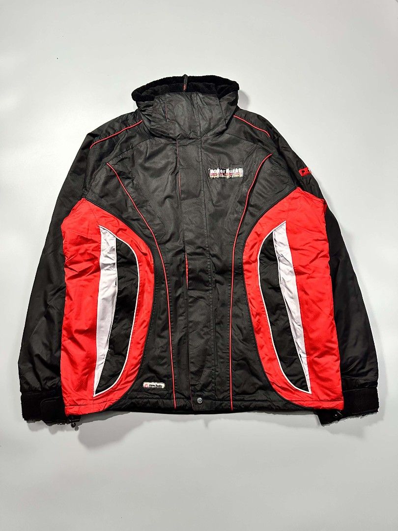 Water Rocks Black and Red Winter Jacket (Category: Coats, Jackets and Outerwear) located in Manila. Submitted by whoego (Listing ID 1470123088, Image 1). Description: - Brand/Model: Water Rocks outdoor jacket Dimes: Length: 25.5 inches Width: 24.5 inches Shoulders: 24.5 inches Sleeves: 26.5 inches - Colorway: Black, red, and white multi-panel color block - Lining: Thick fleece inner lining for ultimate warmth - Features: Full zip closure, high co