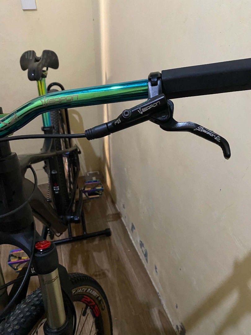Weapon Spartan 27.5 Custom MTB (Like New / Fresh) (Category: Bicycles) located in Caloocan City. Submitted by jungrid (Listing ID 1470029628, Image 1). Description: Full Specifications: • Frame: Weapon Spartan 6069-T6 Premium Alloy (Size Medium, 27.5, Clean Internal Cabling) • Fork: Weapon Tower 7 Air Suspension Fork (Beefy 34mm Stanchions, Rebound Adjuster x Lock-in/out working smoothly) • Drivetrain: Smooth 1x11 Speed Setup • Weapon Storm 200 H